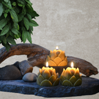 Beeswax Lotus Candle Set – Pack of 3